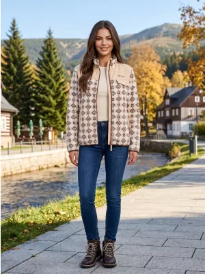 Dámska fleecová mikina ALTISPORT GENESIS BÉŽOVÁ
