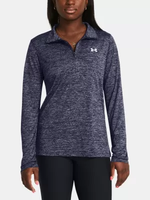 Dámske tričko UNDER ARMOUR TECH 1/2 ZIP- TWIST 1384225-410 MODRÁ