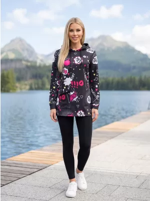 Dámska mikina ALTISPORT GITA ČIERNA/RUŽOVÁ