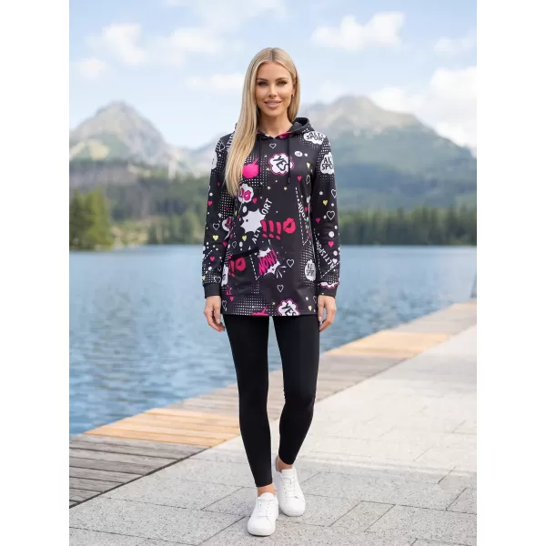  Dámska mikina ALTISPORT GITA ČIERNA/RUŽOVÁ 