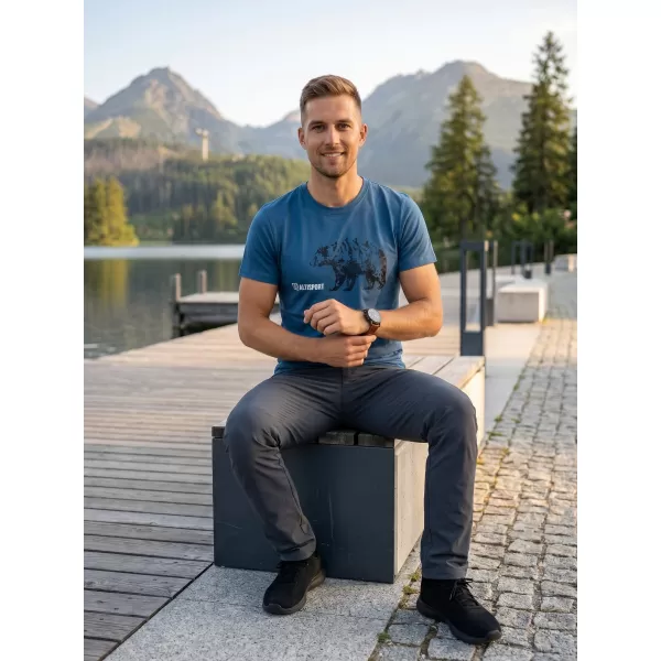  Pánske tričko s krátkym rukávom ALTISPORT ALM193129 DENIM 