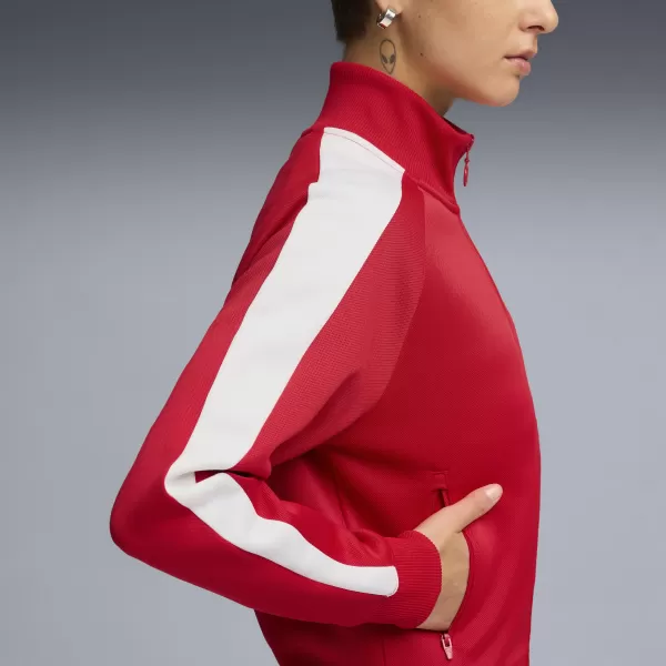  Dámska mikina PUMA T7 ALWAYS ON SHORT TRACK JACKET 62979611 NAVŽDY ČERVENÁ 