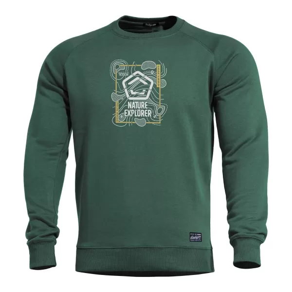  Mikina PENTAGON HAWK SWEATER NATURE EXPLORER K09019 SKOKAN ZELENÝ 