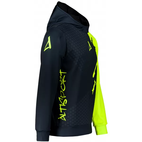  Pánska prémiová funkčná mikina ALTISPORT VOJ/ALM112MI01 ČIERNO-FLUO ŽLTÁ 