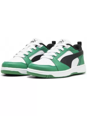 Topánky PUMA REBOUND V6 LO PS 39383405 PUMA BIELA/PUMA ČIERNA/ZELENÁ