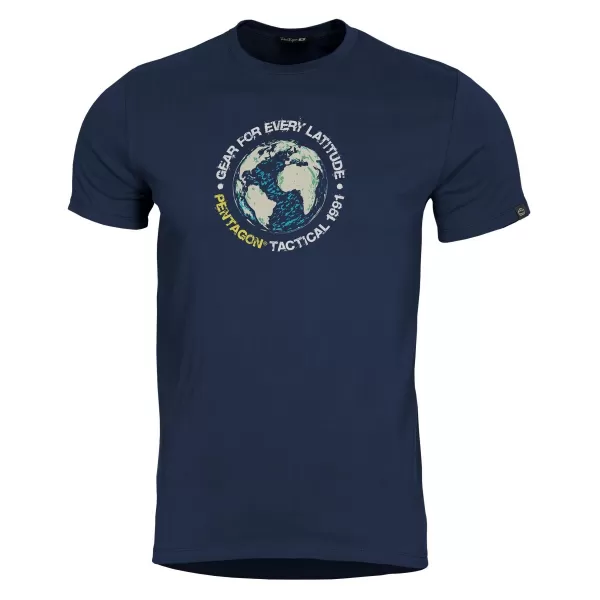  tričko PENTAGON GLOBE T-SHIRT K09055 POLNOČNÁ MODRÁ 