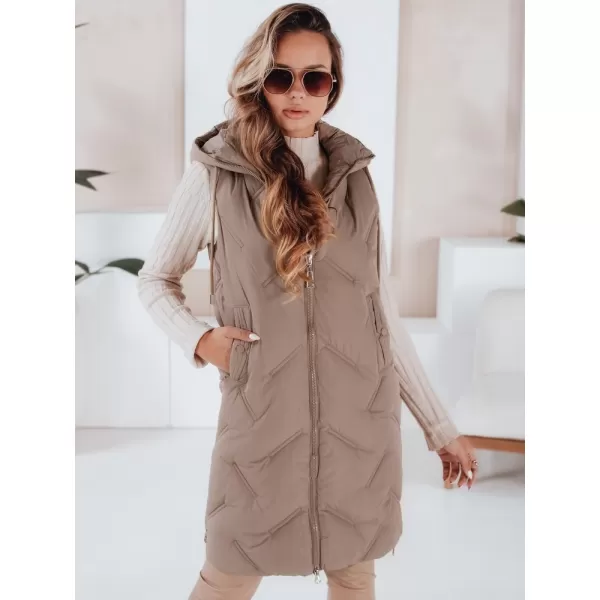  Dámska vesta DSTREET TY5098 KARAMEL 