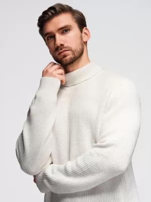 Pánsky sveter OMBRE OM-SWTN-0162 BIELY