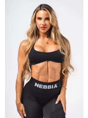 Bezšvová vyťahovacia športová podprsenka FLOW SEAMLESS 495 BLACK Nebbia