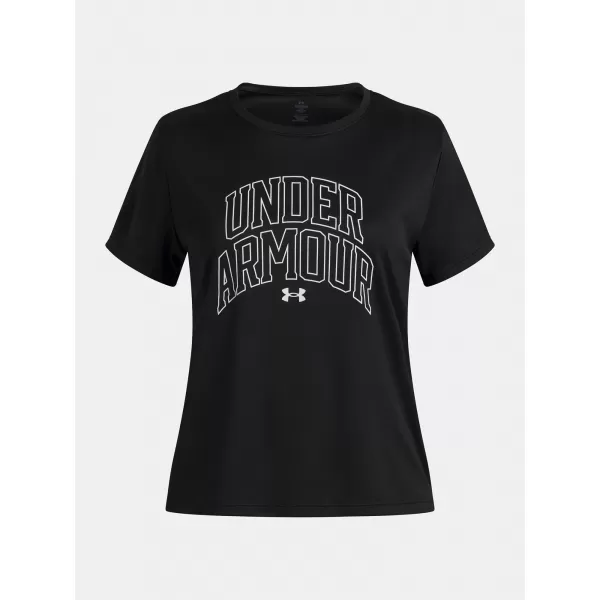  Dievčenské tričko UNDER ARMOUR TECH VARSITY GRAPHIC SS 6007917-001 ČIERNA 