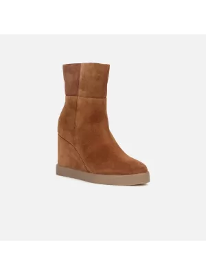 Dámske členkové čižmy GEOX ELIDEA WEDGE HNEDÁ