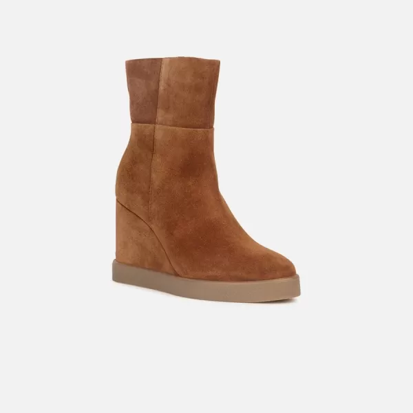  Dámske členkové čižmy GEOX ELIDEA WEDGE HNEDÁ 