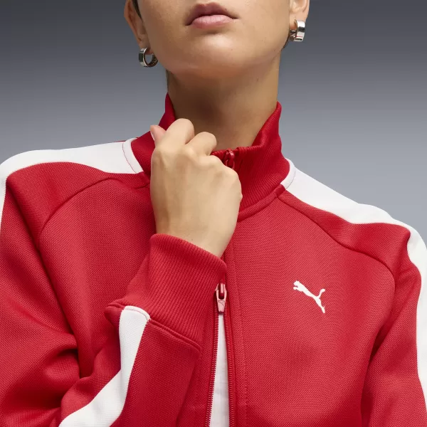  Dámska mikina PUMA T7 ALWAYS ON SHORT TRACK JACKET 62979611 NAVŽDY ČERVENÁ 
