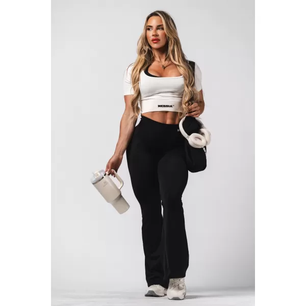  Tvarujúci bezšvový crop top FLOW SEAMLESS 499 CREAM Nebbia 