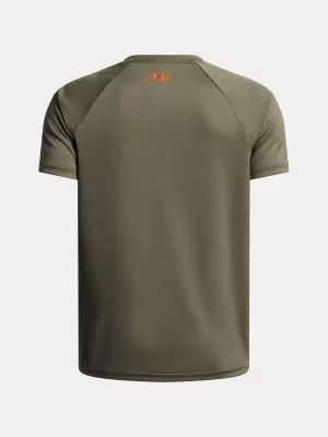 Chlapčenské tričko UNDER ARMOUR UA TECH SPLIT WORDMARK SS 1383010-390 ZELENÁ
