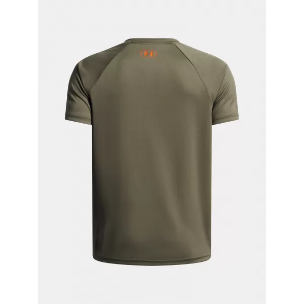  Chlapčenské tričko UNDER ARMOUR UA TECH SPLIT WORDMARK SS 1383010-390 ZELENÁ 