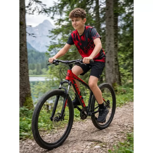  Detské prémiové funkčné tričko ALTISPORT VOJ/ALK076TR01 ČERVENÁ A ČIERNA 