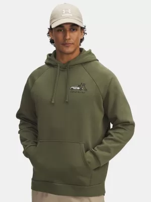 Pánska mikina UNDER ARMOUR UA RIVAL FLEECE HBR LOGO HD 6003955-390 ZELENÁ