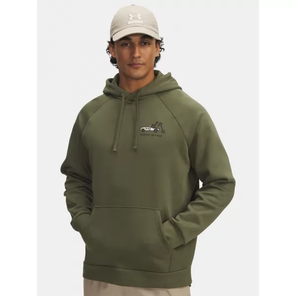  Pánska mikina UNDER ARMOUR UA RIVAL FLEECE HBR LOGO HD 6003955-390 ZELENÁ 