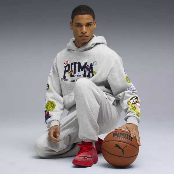  Pánska mikina PUMA HOOPERHOTLINE PULLOVER HOODIE 63282703 SVETLOSIVÝ VRES 