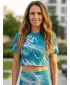 Dámsky prémiový crop top ALTISPORT VOJ/ALW001TR07 EMERALD/ŠEDÁ SMARAGD/SIVÁ
