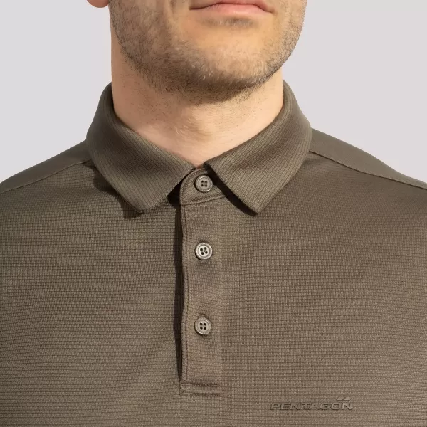  Pánske tričko s golierom PENTAGON VANQUISH POLO SHIRT K09048 HNEDÁ ŠEDÁ 