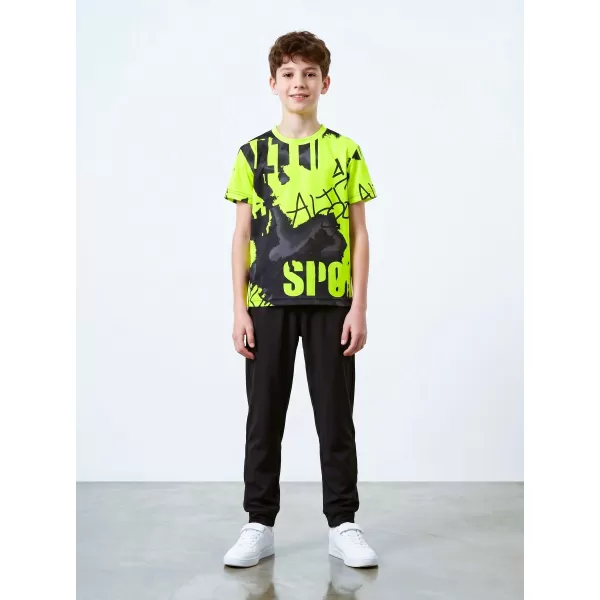  Detské prémiové funkčné tričko ALTISPORT VOJ/ALK076TR01 ČIERNA/FLUO ŽLTÁ 