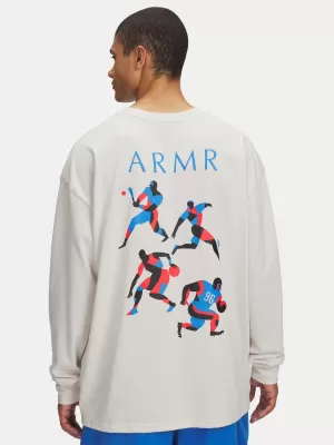 Pánske tričko UNDER ARMOUR UA HWT MODERN SPORT OS LS 6004885-110 BIELA