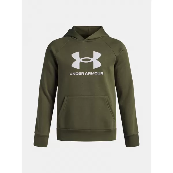  Chlapčenská mikina UNDER ARMOUR UA RIVAL FLEECE BL HOODIE 1379791-390 ZELENÁ 