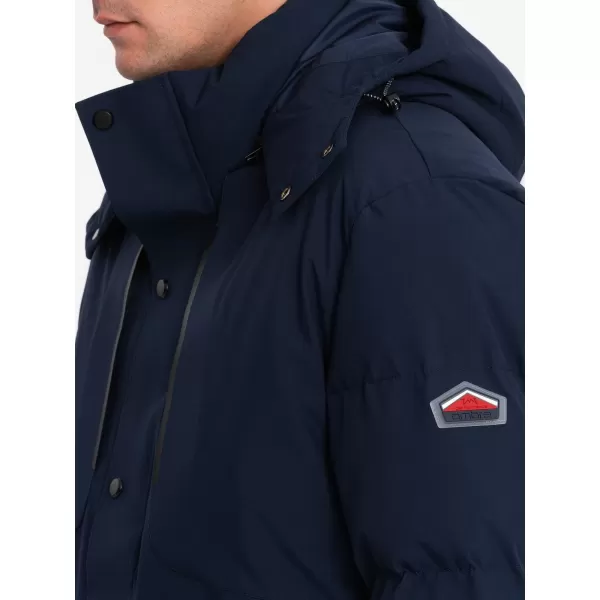  Pánska zimná bunda OMBRE OM-JAHP-0306 NÁMORNÍCKA MODRÁ 