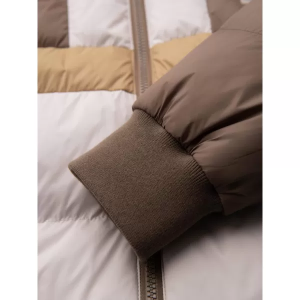  Pánska bunda OMBRE OM-JALP-0296 BÉŽOVÁ A BIELA 