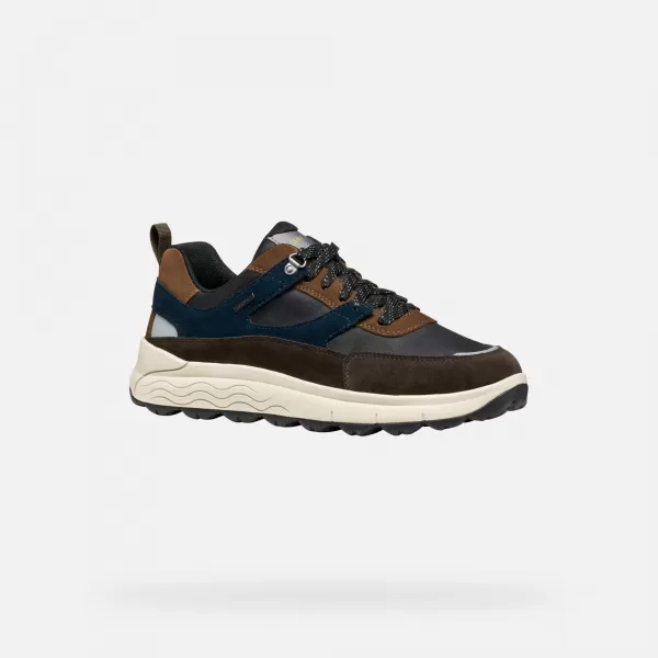  Pánske tenisky GEOX SPHERICA 4X4 B ABX G011290 TMAVO HNEDÁ 