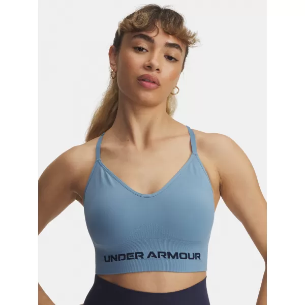 Dámska podprsenka UNDER ARMOUR VANISH SEAMLESS LOW BRA 1384417-418 MODRÁ 
