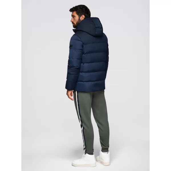  Pánska bunda OMBRE OM-JAHP-0304 NÁMORNÍCKA MODRÁ 