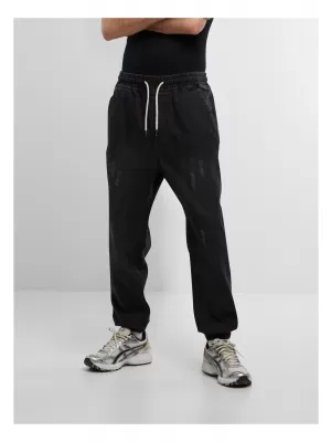 Pánske džínsy URBAN CLASSICS TB7296 ČIERNE UMYTÉ