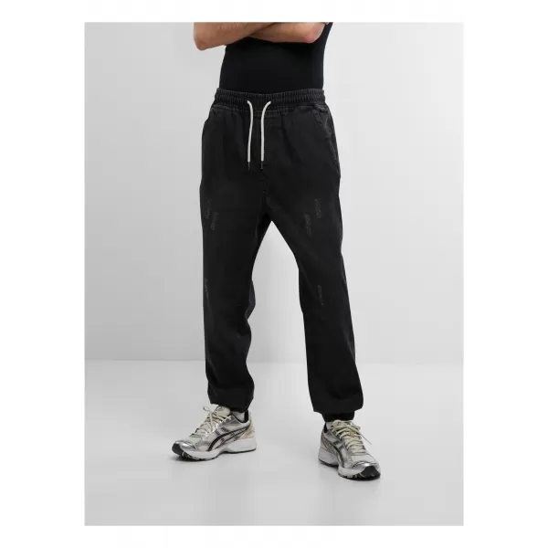  Pánske džínsy URBAN CLASSICS TB7296 ČIERNE UMYTÉ 