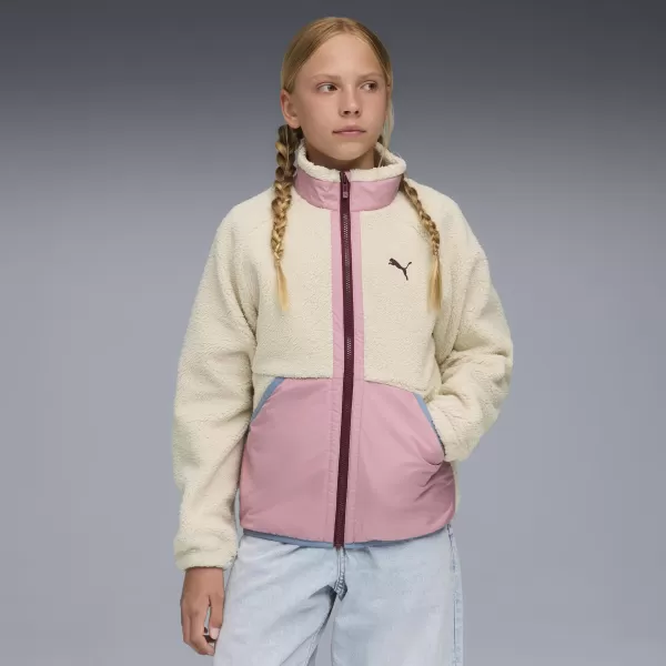  Detská bunda PUMA HYBRID SHERPA JACKET 68840587 ALPSKÝ SNEH 