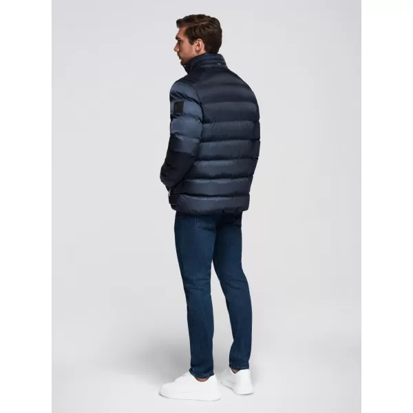  Pánska bunda OMBRE OM-JALP-0218 TMAVO MODRÁ 