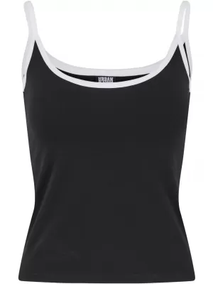 Dámske tielko URBAN CLASSICS TB7485A ČIERNA/BIELA/BIELA/ČIERNA