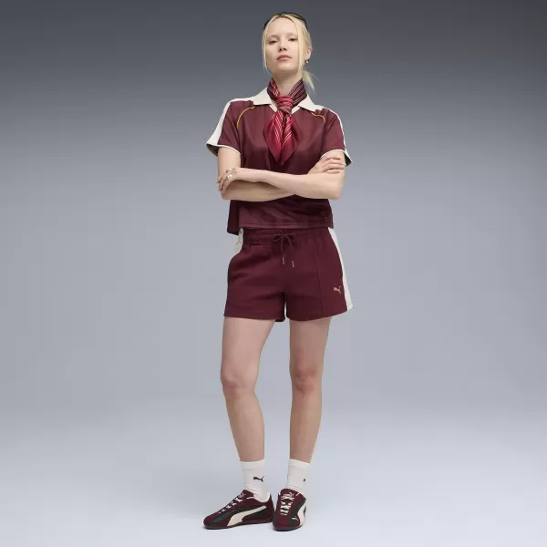  Dámske šortky PUMA T7 PINTUCK SHORTS 4' 63213996 RUBÍNOVÝ LESK 