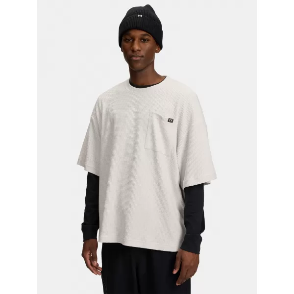  Pánske tričko UNDER ARMOUR UA RIVAL WAFFLE CREW 1383106-110 BIELA 