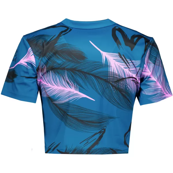  Dámsky prémiový crop top ALTISPORT VOJ/ALW001TR07 PETROLEJOVÁ/SVĚTLE RŮŽOVÁ BENZÍNOVÁ/SVETLORUŽOVÁ 