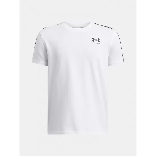  Chlapčenské tričko UNDER ARMOUR UA B ICON TAPED SS 6001583-100 BIELA 