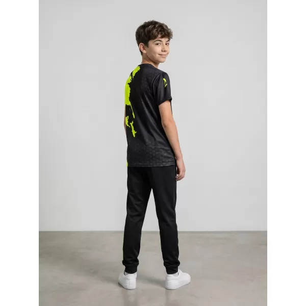  Detské prémiové funkčné tričko ALTISPORT VOJ/ALM112TR01 ČIERNO-FLUO ŽLTÁ 