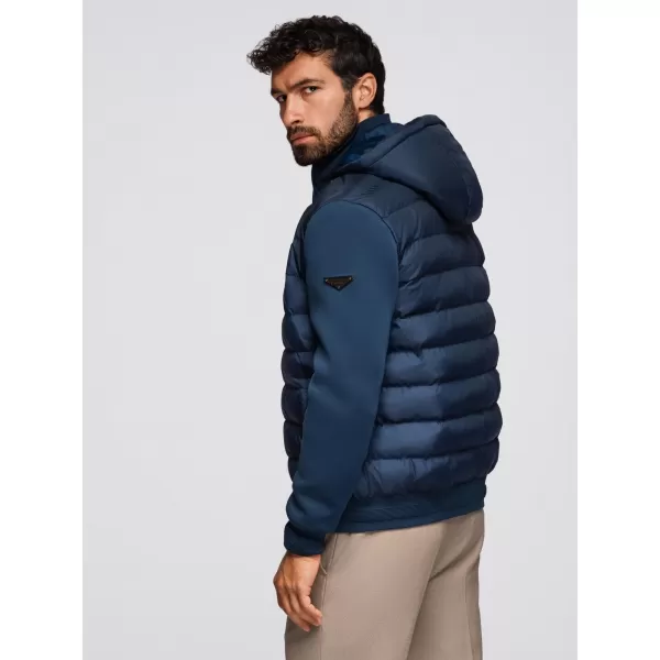  Pánska bomber bunda OMBRE OM-JALP-0298 NÁMORNÍCKA MODRÁ 