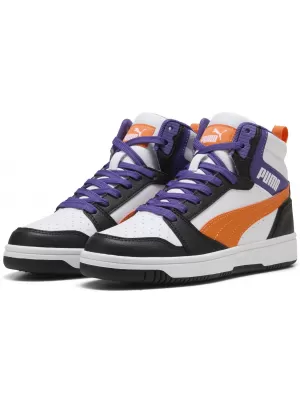 Detská obuv PUMA REBOUND V6 MID JR 39383134 PUMA BIELA/ORANŽOVÁ GLO/ČIERNA