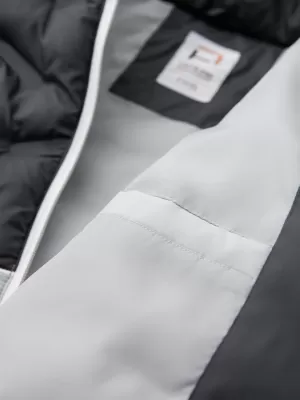 Pánska bunda OMBRE OM-JALP-0206 GRAFITOVÁ A BIELA