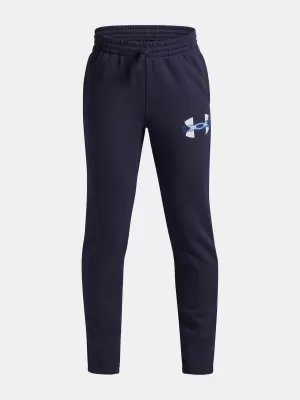 Chlapčenské tepláky UNDER ARMOUR UA RIVAL FLC CBLCK GRPHC JGR 6004995-403 MODRÁ