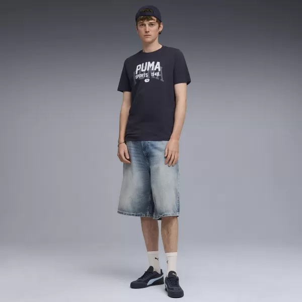  Tričko PUMA GRAPHIC VARSITY TEE 68803516 NOVÉ NÁMORNÍCTVO 