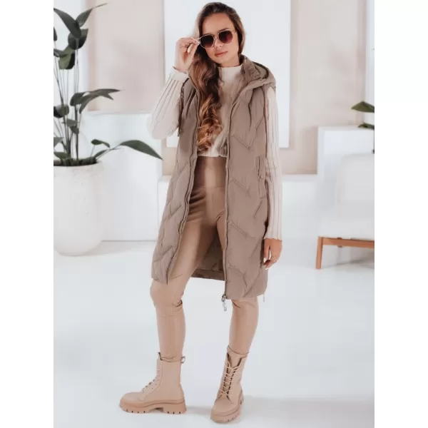  Dámska vesta DSTREET TY5098 KARAMEL 
